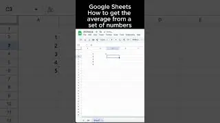 Find the average of a set of numbers in Google Sheets