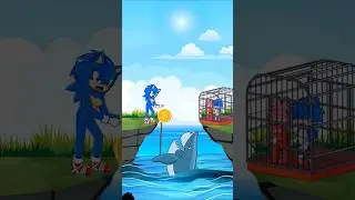Sonic Rescue Baby Amy  from Giant Shark |🤯😱#shorts #cartoon #animation #babysonic #sonicfans #sonic