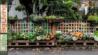 Unique DIY Garden Fence Decoration Ideas Using Colorful Upcycled Wooden Pallets