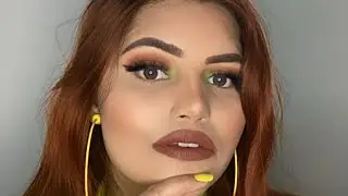 Neon Inner Corner Pop Eyeshadow Look || Full Face Makeup Tutorial || Brown Lips || Makeup Glitterati