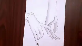 Couple holding hand drawing // How to draw holding hand 