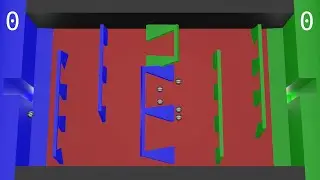 Blender Animation / Table Soccer Animation /  6 Balls / Football Marble Race /