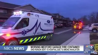 Medford garage fire sends one person to hospital due to smoke inhalation