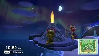 Animal Crossing Northern lights at live volcano!