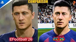 FC 26 vs eFootball 2026 😱 FACE REVEAL COMPARISON | PS5 Pro 4K #facereveal #ps5 #4k #comparison