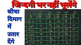 त्रिकोणमिति | trigonometry table trick in hindi | class 10 trigonometry table trick | Real Maths