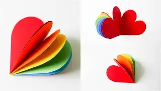 How to make : Valentine's Card with Rainbow Heart | Kartka Walentynkowa - Mishellka #374 DIY