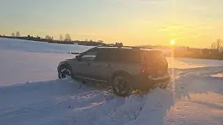 Ziema volvo xc70 sniege 