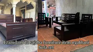Wooden sofa set || single bed || dark marron metallic || rajo furniture || Furniture item