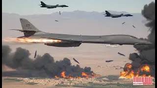 Иран в шоке! США загружают тысячи бомб на бомбардировщик B-1B Lancer, экстренный взлет на полной ско