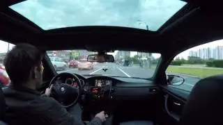 BMW M3 E92 City driving. Camera position test.