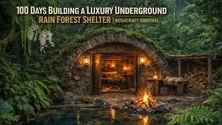 100 Days Building a Luxury Underground Rain Forest Shelter | Bushcraft Survival