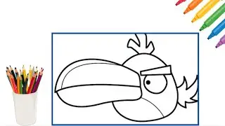 How to color Angry Bird | Markers and pencil color| Angry Bird| tutorial #angrybird