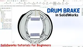 Drum Brake Shoe Designing in SolidWorks | Brake shoe in SolidWorks | How Drum Brakes Work