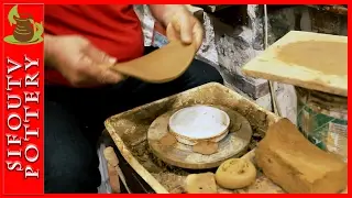 Pottery making a a ceramic plate with a plaster mold - Plaster mold Plate Making