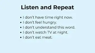 Day 5 - Beginner English: Learn &ldquo;I Don&rsquo;t&rdquo; | Easy English Chunks