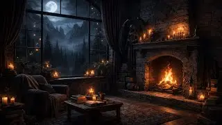 Dark Fantasy Fireplace Ambience 🔥 Cozy Reading Sounds | Book Lovers