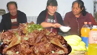 买10斤大牛排，给家人过过瘾，一大锅美味，还是吃肉最实在！【陕北霞姐】