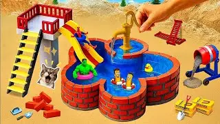 MiniWater Park Construction with Bricks Cement & Toys | DIY Science Project for Kids@Dreamdiyworks