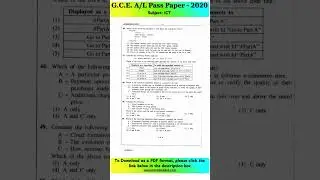 AL-PAST PAPER-ICT-2020-@BeeHive696 #englishmedium   #pastpapers  #exampapers #ict