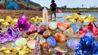 Finding Natural Gold, Diamond Amethyst. Diamonds, Quartz Crystal at the gold zone