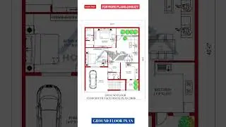 35x40 South facing house plan 2bhk | 1400 sqft ghar ka naksha #houzy #housedesign #house #floorplan