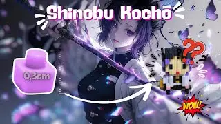 How to Build Shinobu Kochō from Demon Slayer with Mini Bricks | DIY Brick Art Tutorial