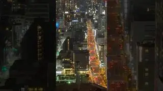 大阪の夜景 Osaka city lights Japan 日本 アパホテル＆リゾート〈大阪なんば駅前タワー〉APAホテル最上階展望プール