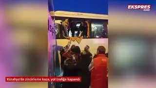 A chain-reaction accident in K&uuml;tahya has closed the road to traffic.