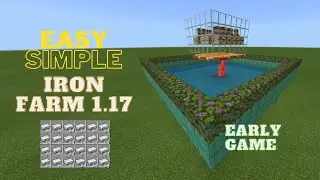 EASY IRON FARM minecraft bedrock edition 1.17 +  (EARLY GAME) tutorial