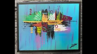 Asmr Painting Tutorial / Abstract - Space City 3