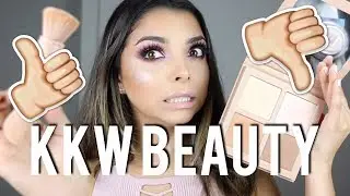 KIM KARDASHIAN | KKMW BEAUTY Powder Highlight and Contour kit first impressions! KAMILABRAVO