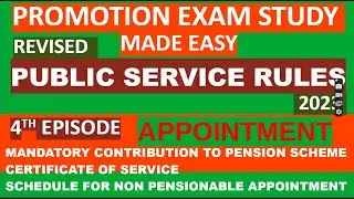 Episode4 Appointment: Pension Scheme, Certificate of Service & Non-Pensionable Appt Public Service R