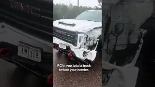 Truck TOTALED But His Skid Steer Stayed PERFECTLY Secured #skidsteer #bobcat #duramax #truck
