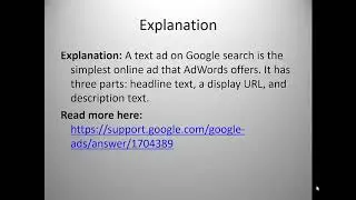 A standard Google Ads text ad is made up of
