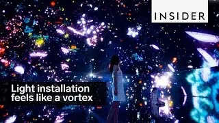 A light installation makes you feel like you're in a rainbow vortex