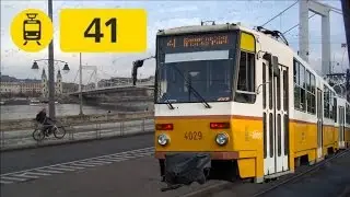 BKV 41-es villamos útvonala (Clark Ádám tér - Kamaraerdei Ifjúsági Park)