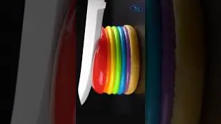 Cutting the Rainbow Burger in Pure Slow Motion 🌈🍔