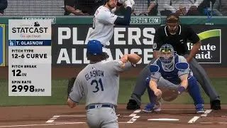 T. GLASNOW's 12-6 Curveball showed spin rates about 3K rpm. MLB The Show 24