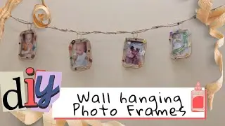 diy unique photo frame idea/self made photo frame/ wall hanging idea#artandcraft #diy #wallhanging