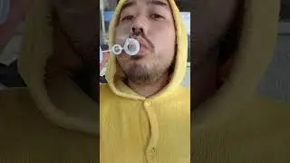 ASMR Banana eating, toy & blowing bubbles sounds #youtubeshorts #shorts