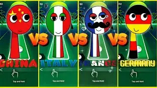 SPRUNKI OC CHINA 🆚 ITALY 🆚 FRANCE 🆚 GERMANY COFFIN DANCE SONG COVER 🎼 IN TILES HOP