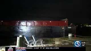 BREAKING: Adrift barges float up to West Haven
