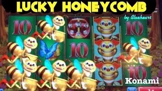 LUCKY HONEYCOMB slot machine *BIG WIN* Bonus with Retriggers -Konami