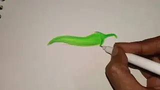 Realistic green chilli drowing tutorial #greenchilli #chilli #art #tutorial #youtube #artwork 