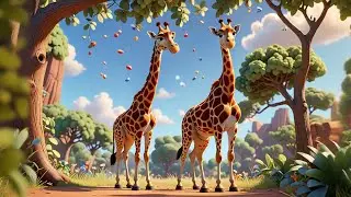 Five Funny Giraffes Stretch Up Tall | Animal Counting Song | Nursery Rhymes and Early Learning