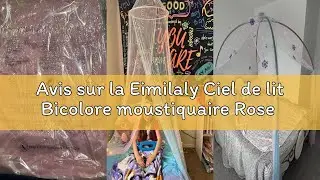 Avis sur la Eimilaly Ciel de lit Bicolore moustiquaire Rose Violet avec lumi&egrave;res Chaudes, Ciel de li