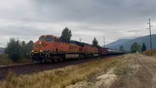 BNSF 7528 Leads West Bound Tanker off Kootenai Sub(Hi-line)