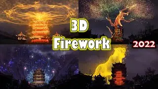 3D Visual fireworks for Chinese New Year 2022 Tiger 3D lighting Work Celebration of New Year.  [4K]