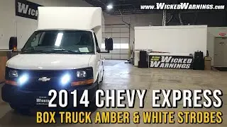 2014 Chevrolet Express Box Truck, янтарно-белые стробоскопы